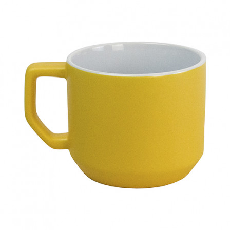 QUADRA, Керамічне горнятко з оригінальною геометричною ручкою, 330 мл під нанесення зображення