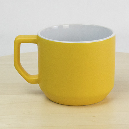 QUADRA, Керамічне горнятко з оригінальною геометричною ручкою, 330 мл під нанесення зображення