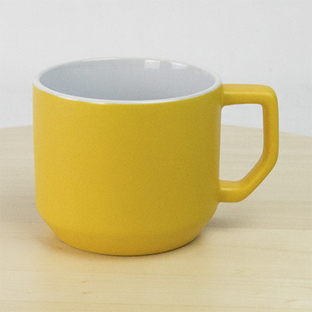 QUADRA, Керамічне горнятко з оригінальною геометричною ручкою, 330 мл під нанесення зображення