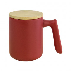 CHLOE, Керамічне горнятко з бамбуковою кришкою, 370 мл 
