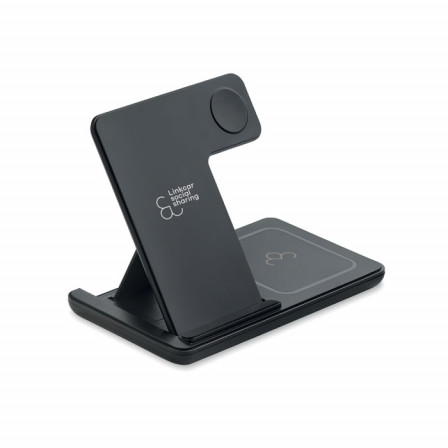 Зарядна станція 3-в-1 з подвійною котушкою (15W, Apple Watch, TWS) складна бездротова, DOCK3