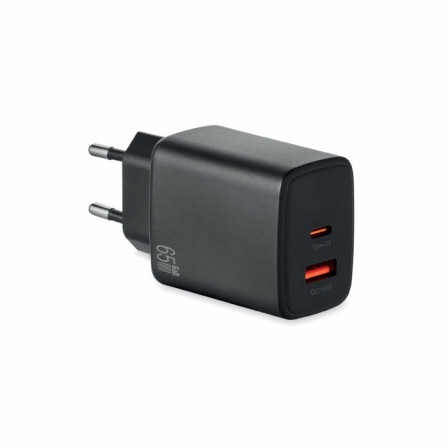 Зарядний пристрій мережевий GaN 65W (USB-A + Type-C, PD), EXTEN