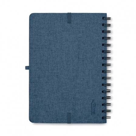 STRATA, Блокнот на пружині з функцією підставки для смартфона, А5, обкладинка 600D RPET, білий блок, ліния, 80 аркушів