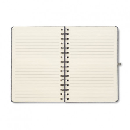 STRATA, Блокнот на пружині з функцією підставки для смартфона, А5, обкладинка 600D RPET, білий блок, ліния, 80 аркушів