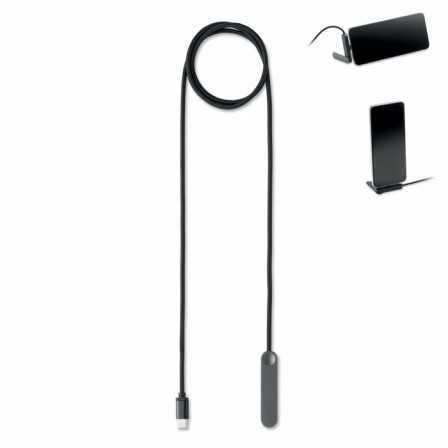 Кабель Type-C/Type-C 60W з підставкою для смартфона, 1 м, NIFTY