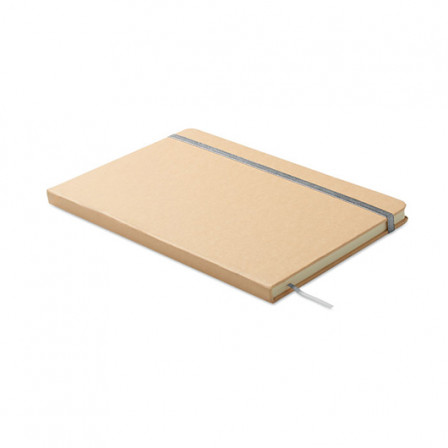 ROUTE, Блокнот A5 з твердою обкладинкою з переробленого картону під кольорове гравіювання в колір резинки, 80 арк