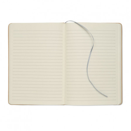 ROUTE, Блокнот A5 з твердою обкладинкою з переробленого картону під кольорове гравіювання в колір резинки, 80 арк