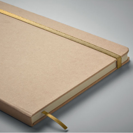 ROUTE, Блокнот A5 з твердою обкладинкою з переробленого картону під кольорове гравіювання в колір резинки, 80 арк