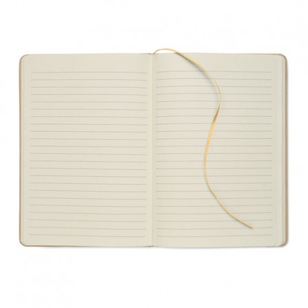 ROUTE, Блокнот A5 з твердою обкладинкою з переробленого картону під кольорове гравіювання в колір резинки, 80 арк