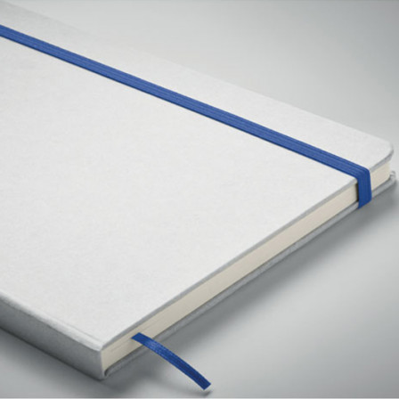 ROUTE WHITE, Блокнот A5 з твердою обкладинкою з переробленого картону під кольорове гравіювання в колір резинки, 80 аркушів