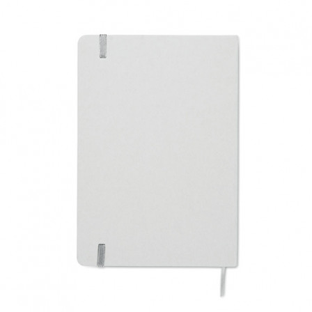 ROUTE WHITE, Блокнот A5 з твердою обкладинкою з переробленого картону під кольорове гравіювання в колір резинки, 80 аркушів