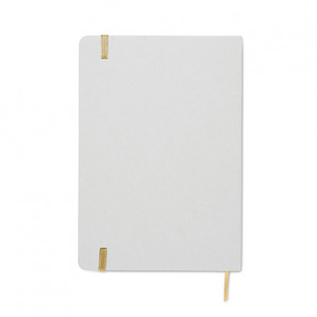 ROUTE WHITE, Блокнот A5 з твердою обкладинкою з переробленого картону під кольорове гравіювання в колір резинки, 80 аркушів