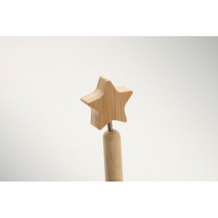 Ручка кулькова бамбукова із візерунком зірка (синє чорнило), STARPEN, 15x3,5 см