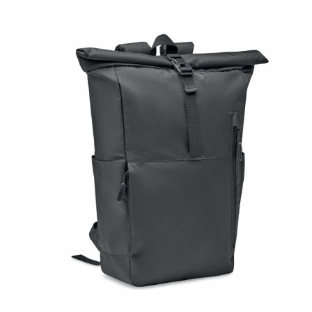 VALLEY ROLLPACK, Еко-рюкзак із застібкою рол-топ для ноутбука15" із карабіном для ключів (300D RPET), 45х31х18,5 см