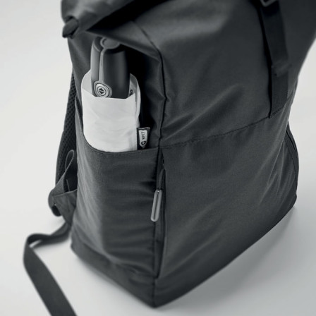 VALLEY ROLLPACK, Еко-рюкзак із застібкою рол-топ для ноутбука15" із карабіном для ключів (300D RPET), 45х31х18,5 см