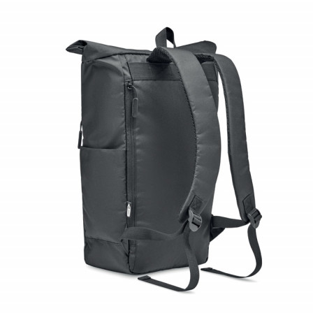 VALLEY ROLLPACK, Еко-рюкзак із застібкою рол-топ для ноутбука15" із карабіном для ключів (300D RPET), 45х31х18,5 см