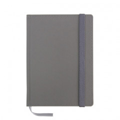 Нотатник А5  в клітинку Софт, сірий, крем. блок, тверда обкл.