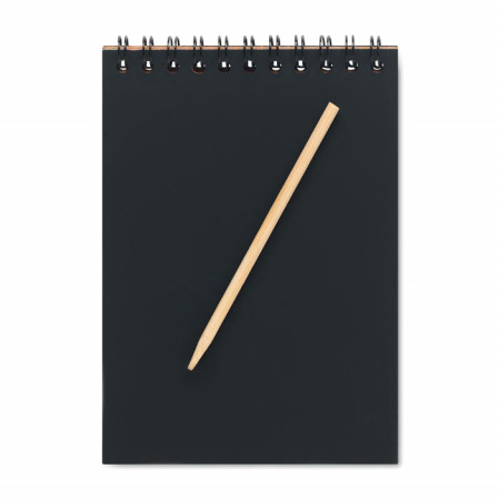 BLACK, Блокнот екологічний на спіралі для творчості та створення малюнків у техніці скретч, 10x14 cм