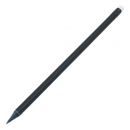 Олівець простий заточений з кольоровою гумкою, BLACK STRIPE, Ø7x190 мм