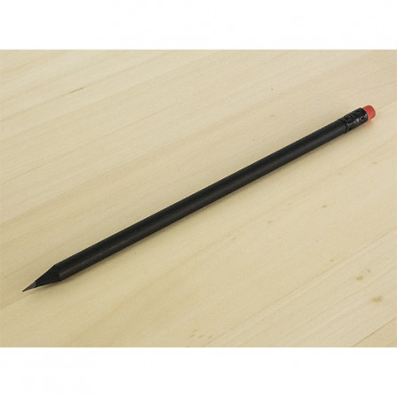 Олівець простий заточений з кольоровою гумкою, BLACK STRIPE, Ø7x190 мм