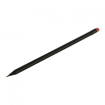 Олівець простий заточений з кольоровою гумкою, BLACK STRIPE, Ø7x190 мм