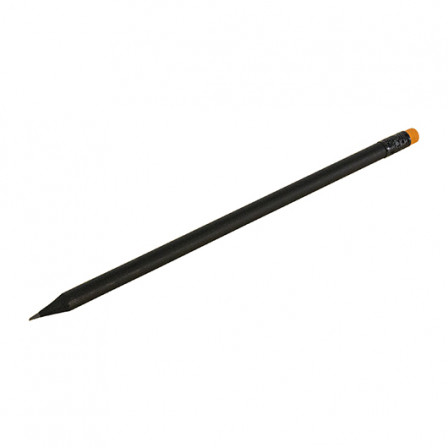 Олівець простий заточений з кольоровою гумкою, BLACK STRIPE, Ø7x190 мм