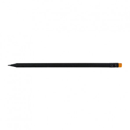 Олівець простий заточений з кольоровою гумкою, BLACK STRIPE, Ø7x190 мм