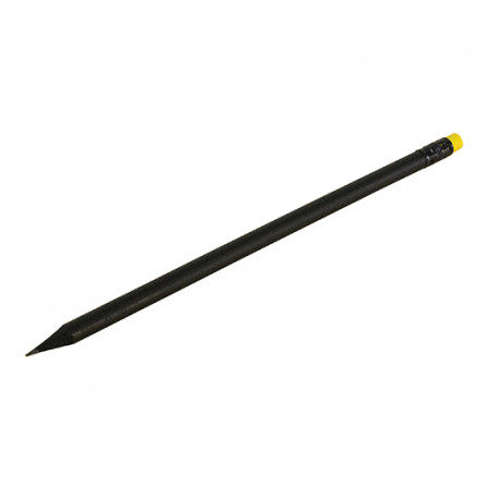 Олівець простий заточений з кольоровою гумкою, BLACK STRIPE, Ø7x190 мм