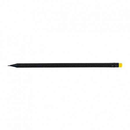 Олівець простий заточений з кольоровою гумкою, BLACK STRIPE, Ø7x190 мм