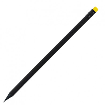 Олівець простий заточений з кольоровою гумкою, BLACK STRIPE, Ø7x190 мм