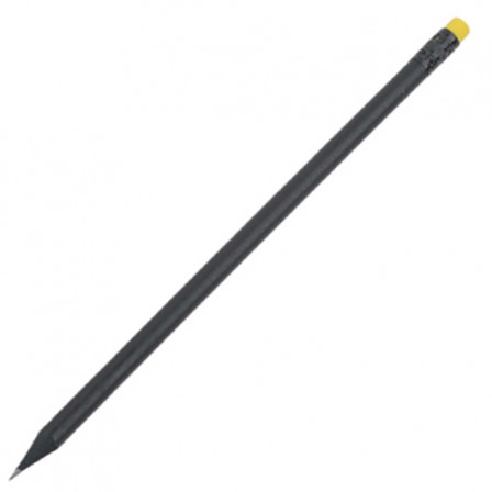 BLACK STRIPE, Олівець простий заточений з кольоровою гумкою, Ø7x190 мм