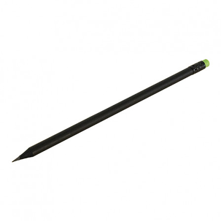 Олівець простий заточений з кольоровою гумкою, BLACK STRIPE, Ø7x190 мм