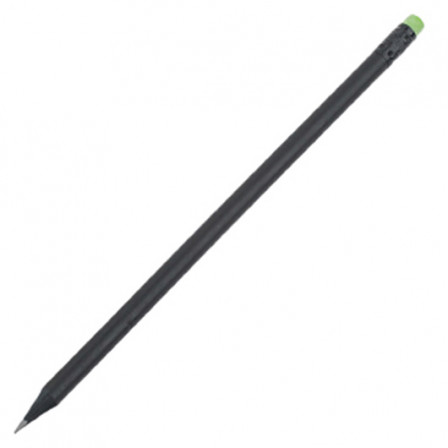 BLACK STRIPE, Олівець простий заточений з кольоровою гумкою, Ø7x190 мм