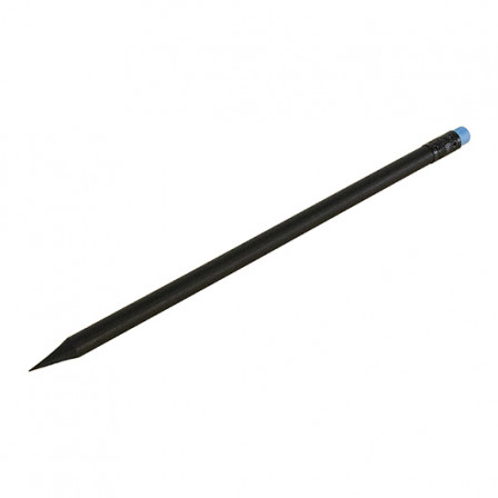 Олівець простий заточений з кольоровою гумкою, BLACK STRIPE, Ø7x190 мм