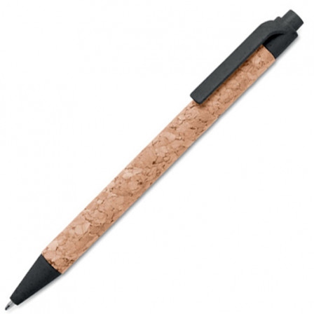 MONTADO, Ручка-еко з корпусом із натурального корка та елементами з пшеничної соломи, Ø1x14 см