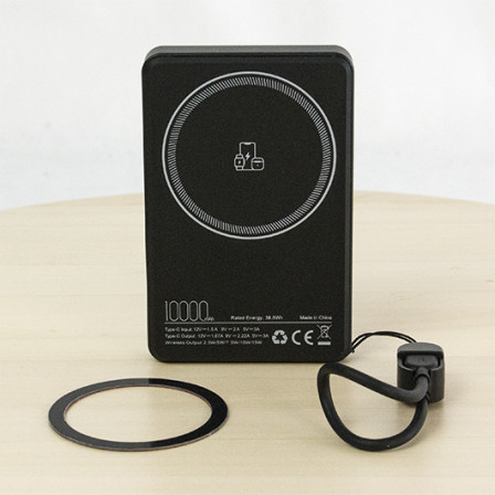 THOR, Павербанк 3 в 1 на 10 000 mAh з MagSafe, безпровідною зарядкою, цифровим індикатором заряду, підставкою та брелоком у формі кабелю