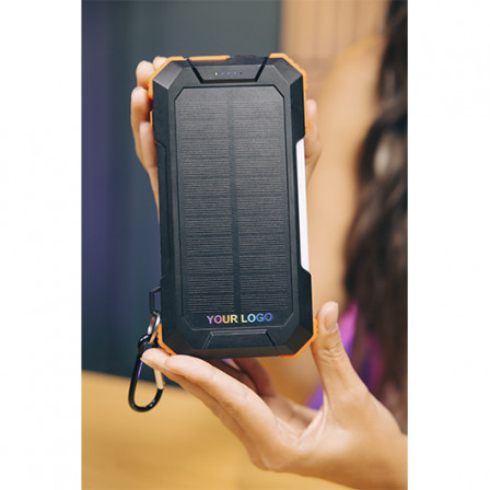 Павербанк 20 000Mah/74Wh з сонячною панеллю, LED ліхтарем та світильником. Бездротова зарядка 15W, карабін та подовжений кабель Type-C, VEXOR