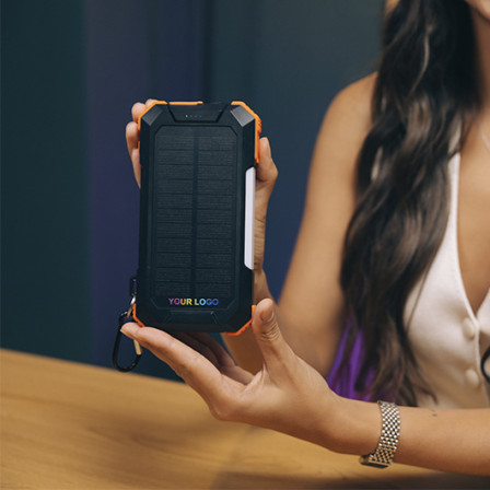 Павербанк 20 000Mah/74Wh з сонячною панеллю, LED ліхтарем та світильником. Бездротова зарядка 15W, карабін та подовжений кабель Type-C, VEXOR