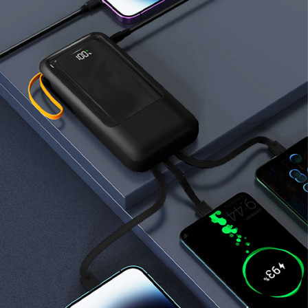 Зарядний пристрій GELIOS на 20000 mAh зі швидкою зарядкою, лихтариком та ріменцем