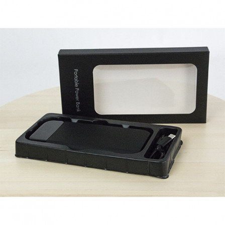 Зарядний пристрій TURKS на 10000Mah, 37W зі швидкою (PD20W) та бездротовою зарядкою (15W), підсвітка лого білого кольору