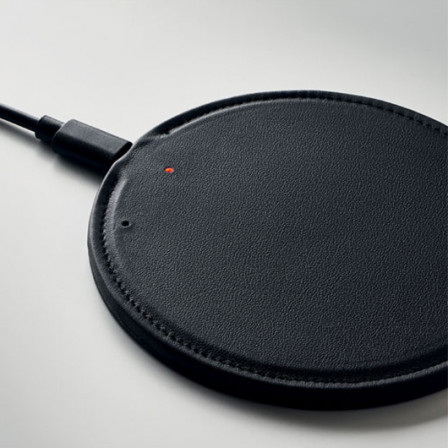 ALFA, Зарядний пристрій 15W з RPET-PU, Ø10x0,6 см під нанесення зображення