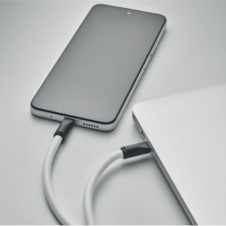 COCHARGE, Еко-ремінець 2-в-1 з кабелем USB-C до USB-C (60 W) та карабіном для ключів, 120 см