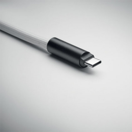 COCHARGE, Еко-ремінець 2-в-1 з кабелем USB-C до USB-C (60 W) та карабіном для ключів, 120 см