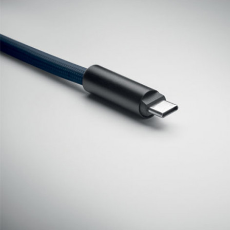 COCHARGE, Еко-ремінець 2-в-1 з кабелем USB-C до USB-C (60 W) та карабіном для ключів, 120 см