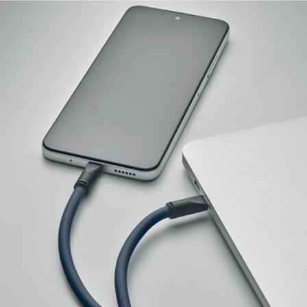 COCHARGE, Еко-ремінець 2-в-1 з кабелем USB-C до USB-C (60 W) та карабіном для ключів, 120 см