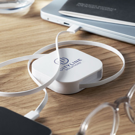 LINEA 100, Кабель-рулетка для швидкого заряджання (100 W/ PD), 6,4x6,4x1,4 см