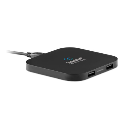 Зарядний пристрій бездротовий UNIPAD W2 USB, 9x9x0,9 см під нанесення зображення