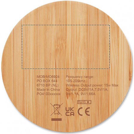 RUNDO LUX, Бездротовий зарядний пристрій 15W з LED, Ø9,1x0,8 см