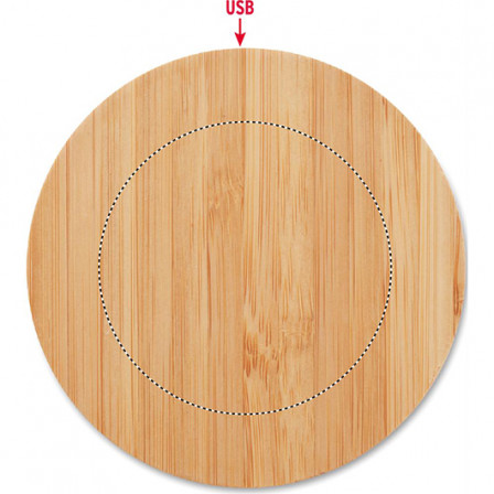 RUNDO LUX, Бездротовий зарядний пристрій 15W з LED, Ø9,1x0,8 см