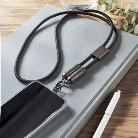 SHAKA, Ремінець для телефону з кабелем 60W, 100 см під нанесення зображення